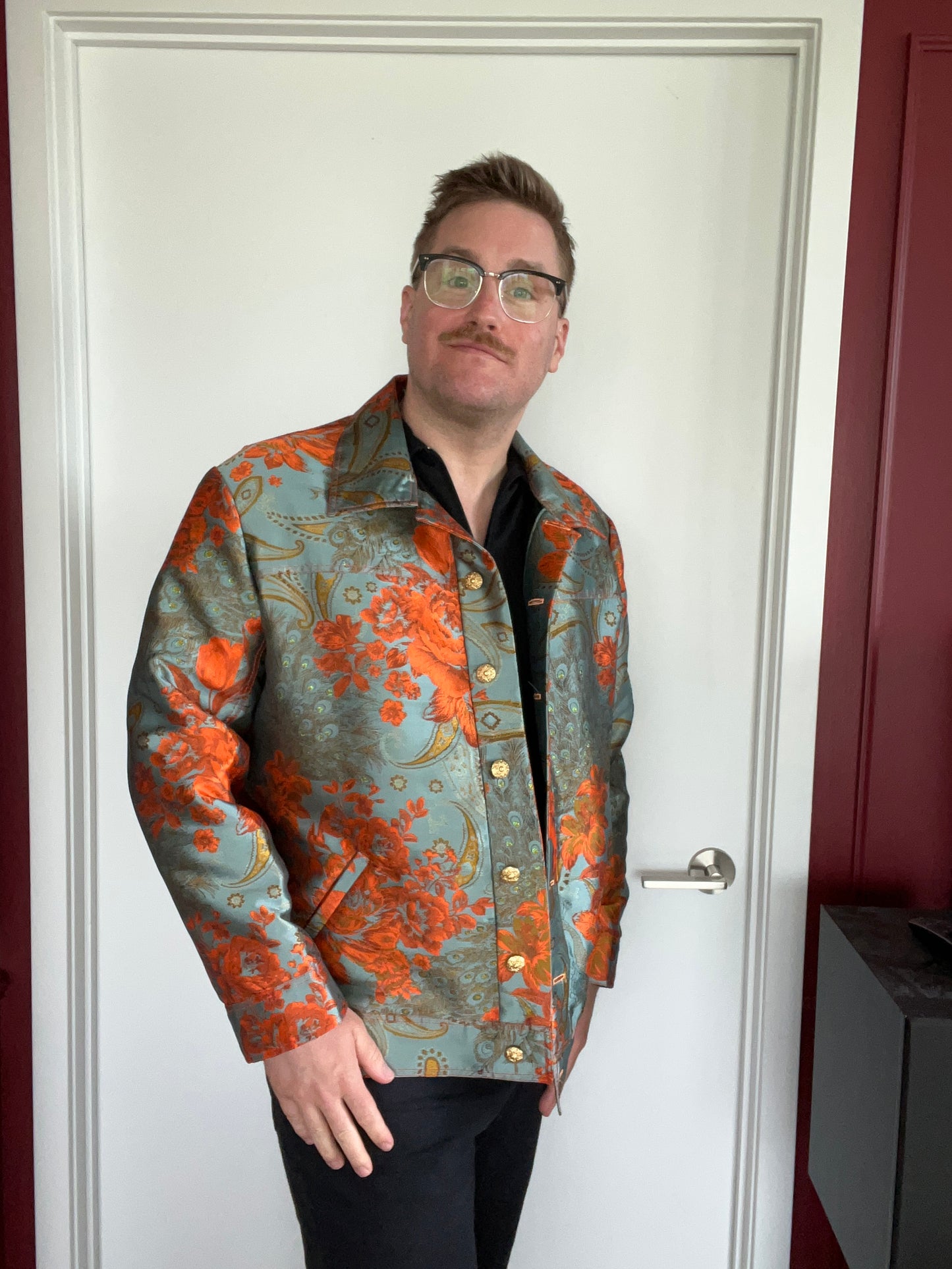 Orange Floral Workmans Jacket