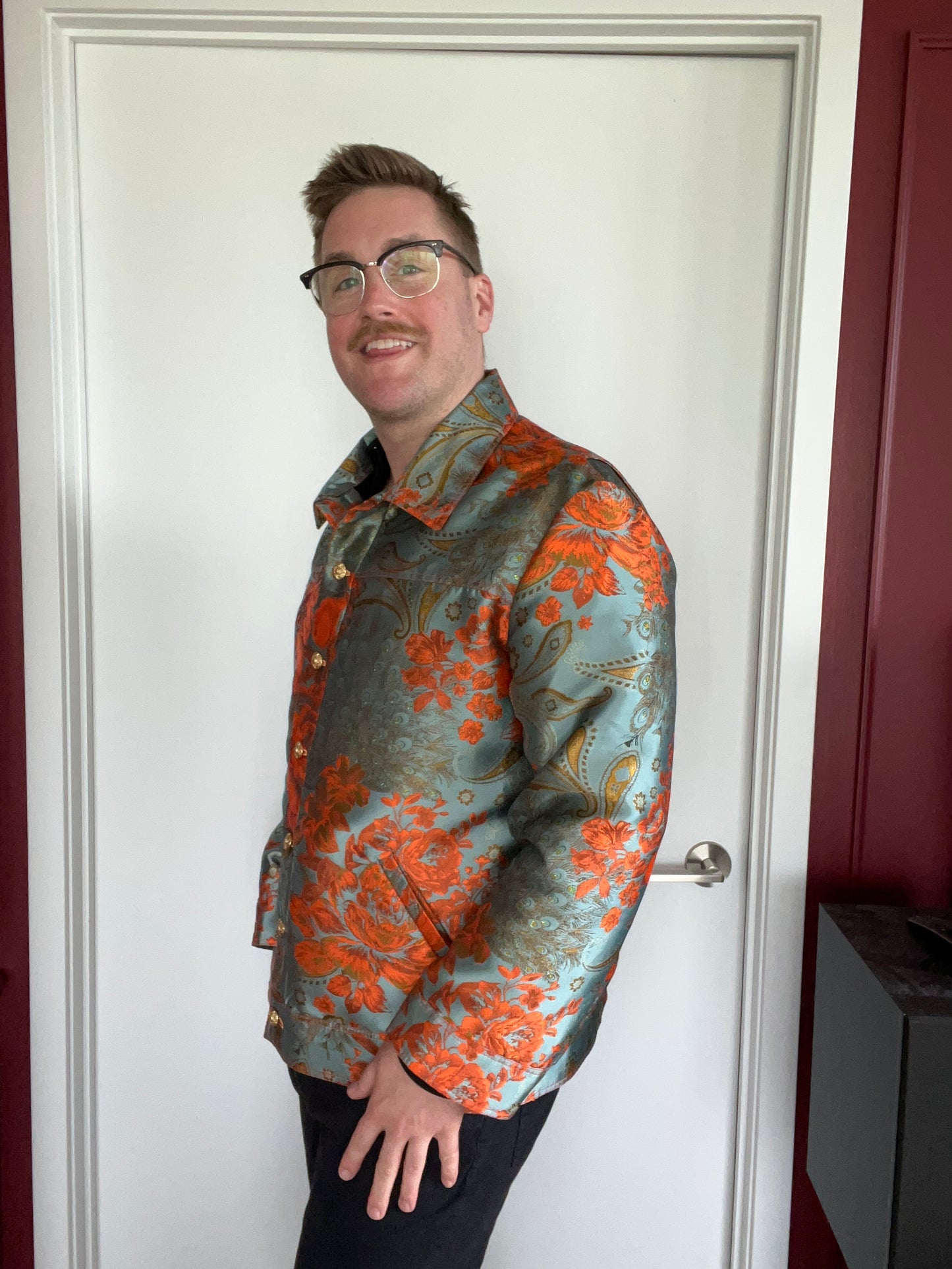 Orange Floral Workmans Jacket